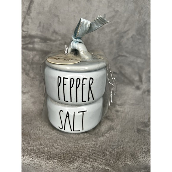 Rae Dunn Other - Rae Dunn Light Blue Stackable Salt & Pepper Cellars With Lid